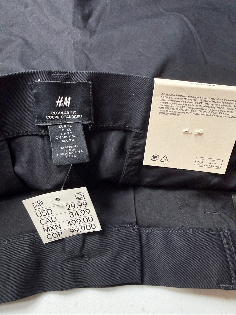 H&M Men's Dark Gray Flat-Front Casual Shorts - Picture 7 of 8